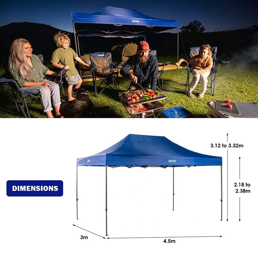 Kings 4.5 x 3 m Portable Gazebo Folding Pop up Heavy-Duty Steel Frame UPF50+