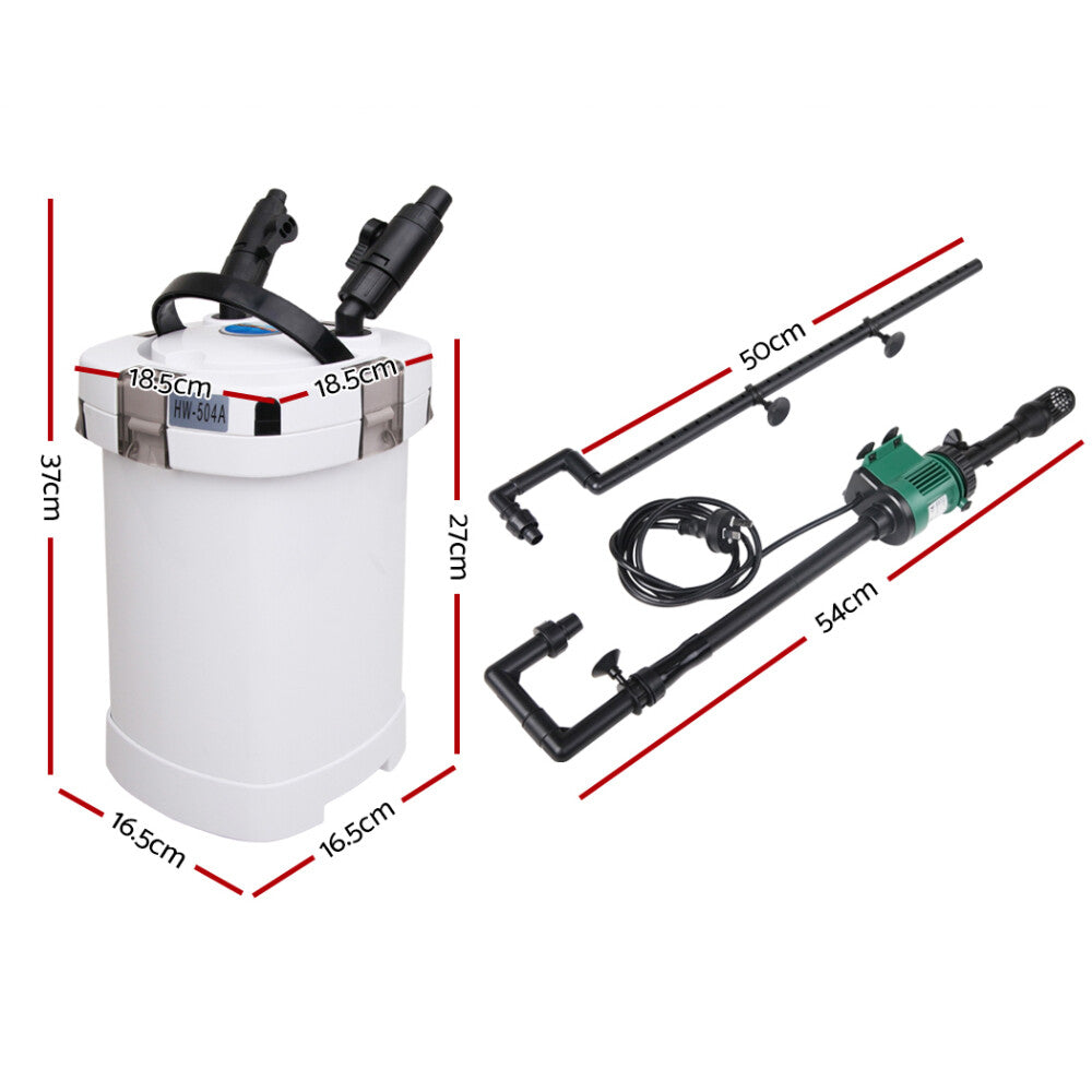 External Canister Aquarium Filter Fish Tank Water Pump 1250L/H