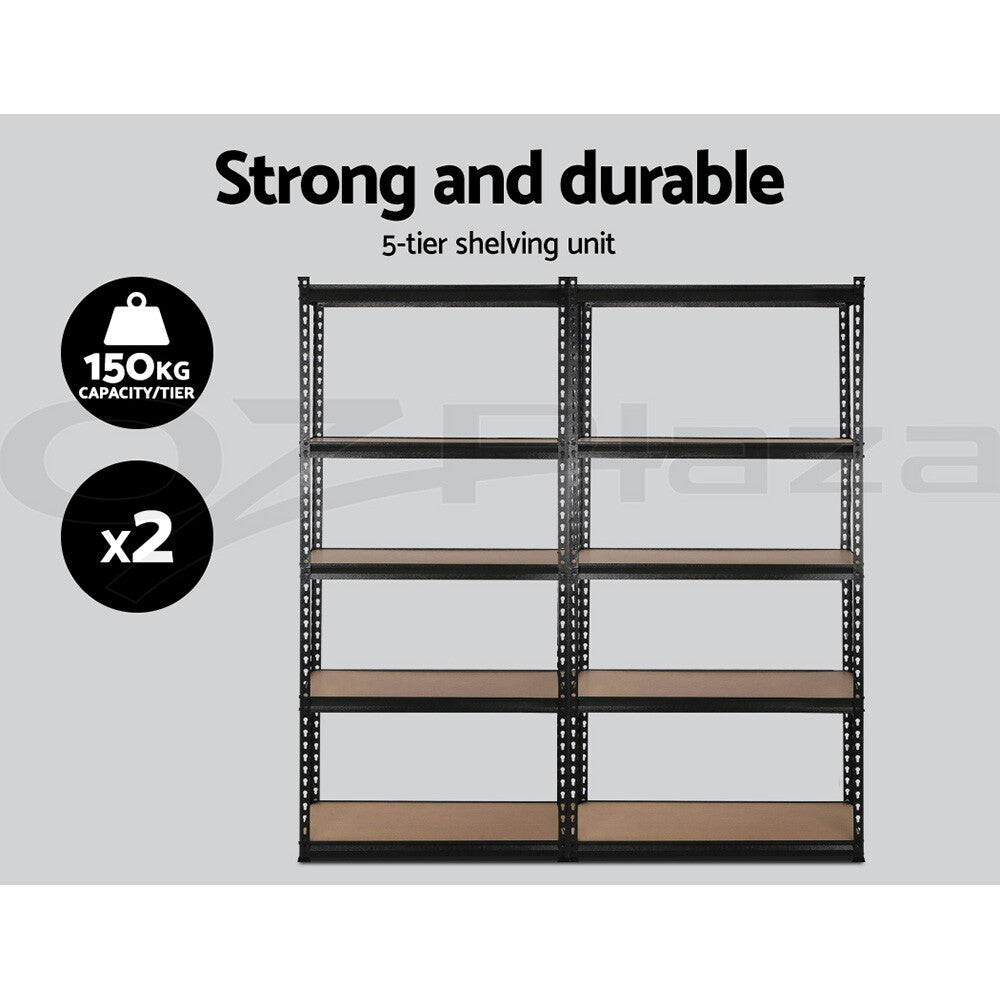 Giantz 2x1.5M Garage Shelving Warehouse Rack Pallet Racking Storage Shelve Black