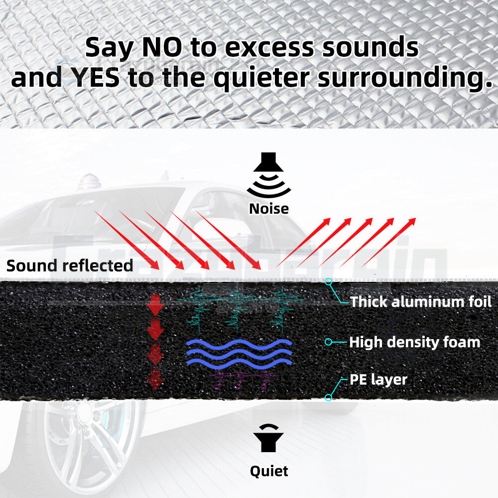 1x5M Car Sound Deadener – Foam Insulation Mat Heat & Noise Shield