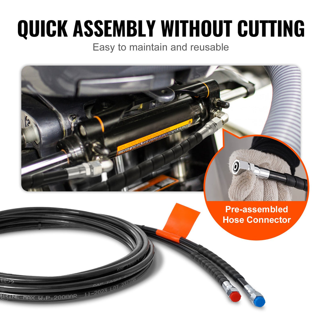 Uimoso Outboard Hose Kit 20ft Hydraulic Steering Hose for Outboard Steering Boat