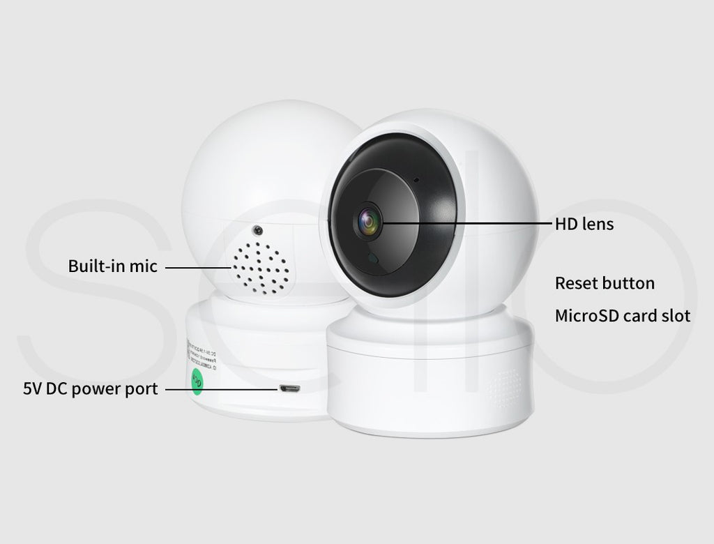 Home Security Camera – Wireless Indoor/Outdoor WiFi CCTV 360° Monitor C6N