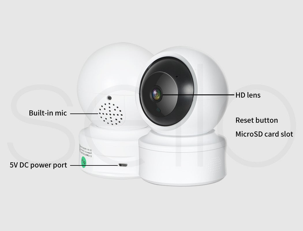 Home Security Camera – Wireless Indoor/Outdoor WiFi CCTV 360° Monitor C6N