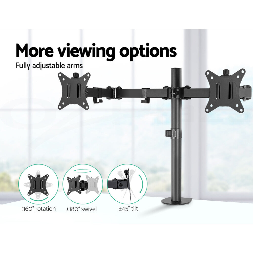 32'' Dual Monitor Desk Mount Arm Bracket Black