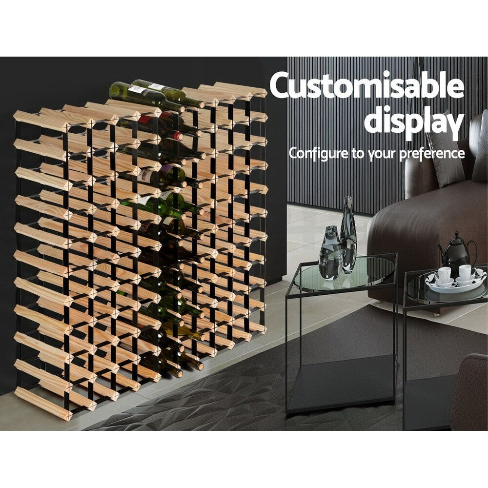110 Bottle Timber Wine Rack Wooden Storage Organiser