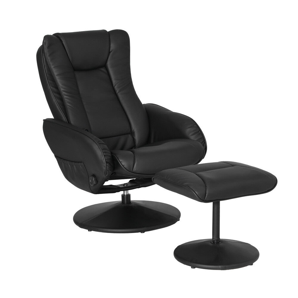 Electric Massage Recliner Chair Leather Heated Lounge Sofa Black