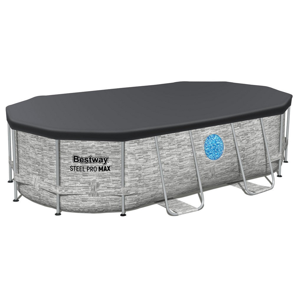 Steel Frame Above Ground Pool Filter Pump Ladder 427x250x100cm