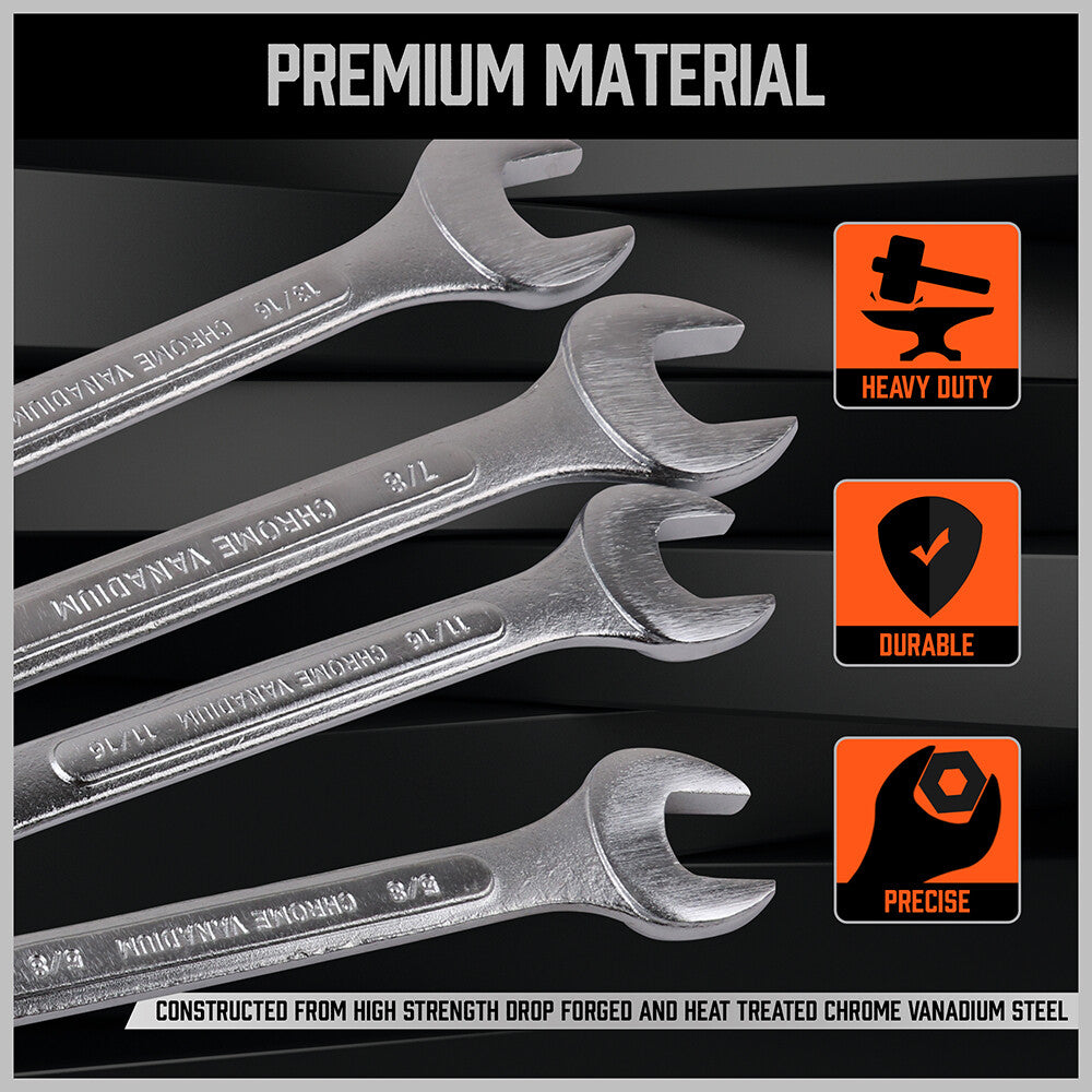 26PCS Spanner Set – Metric & SAE CRV with Carry Pouch