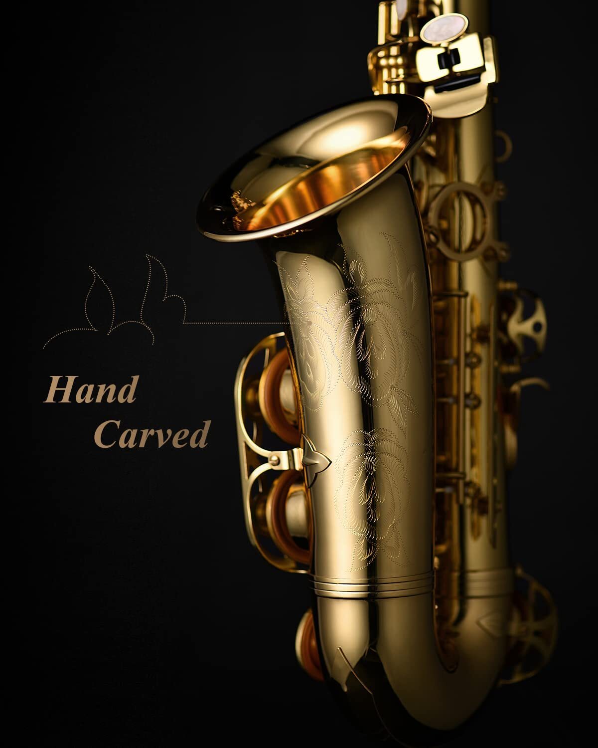 Eastar E Flat Alto Saxophone Gold Lacquered Student Sax Band