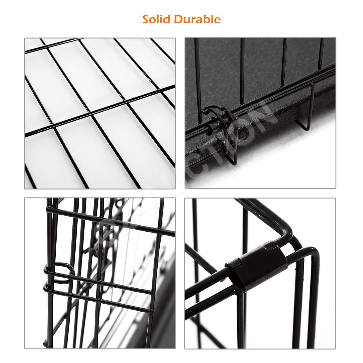 42" Portable Collapsible Metal Dog Cage Crate Kennel with Divider