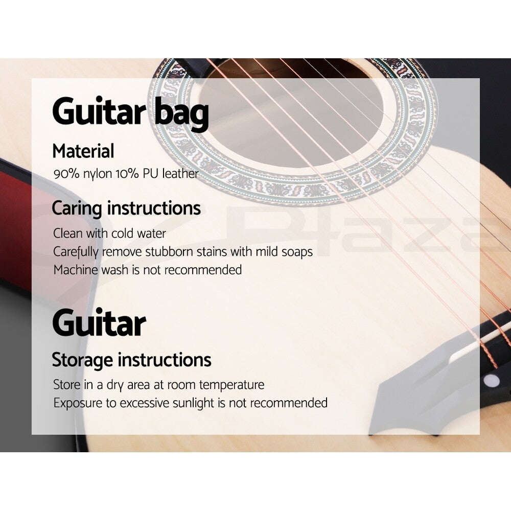 38" Full-Size Acoustic Guitar Wooden Folk Classical Cutaway