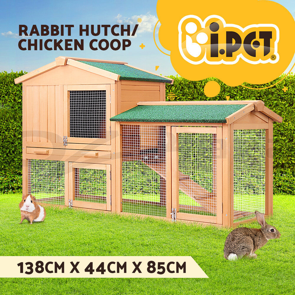 Large Chicken Coop Rabbit Hutch Wooden Outdoor Run Cage