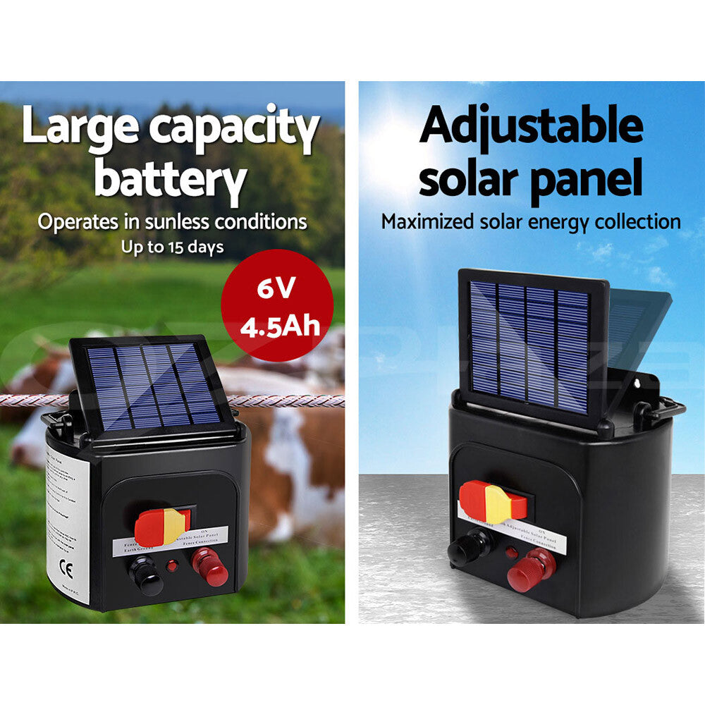 3km Solar Electric Fence Energiser 0.1J Farm Animal