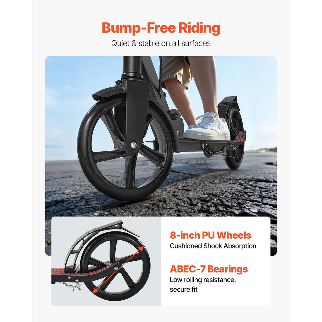 Uimoso Foldable Kick Scooter for Kids 8+, Teens, and Adults, Adjustable Design