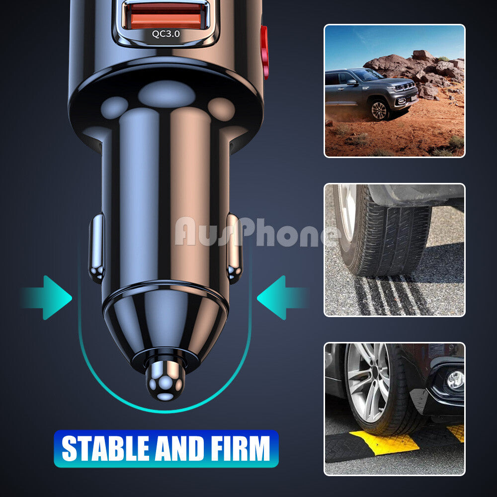 Bluetooth 5.0 FM Transmitter Car MP3 Dual USB Charger