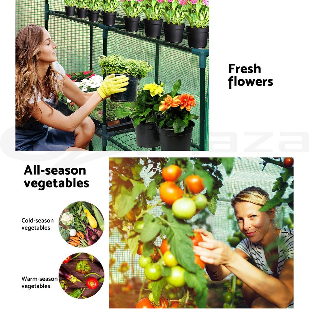 Walk In Greenhouse 8 Shelf Plant Tunnel 1.4x1.5x2m