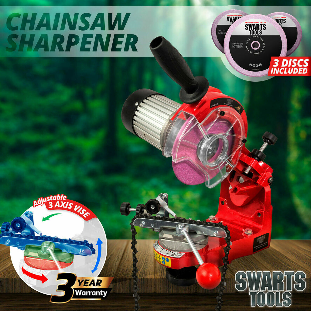 Swarts 350W Chainsaw Sharpener – Electric Alloy Chain Grinder Bench Tool