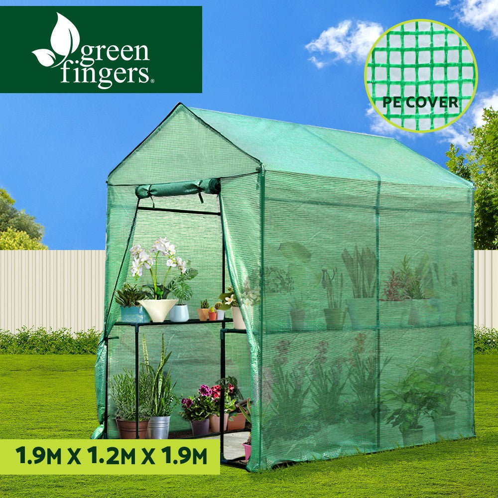Walk-In Greenhouse Tunnel 4 Shelves Plant 1.9x1.2x1.9m