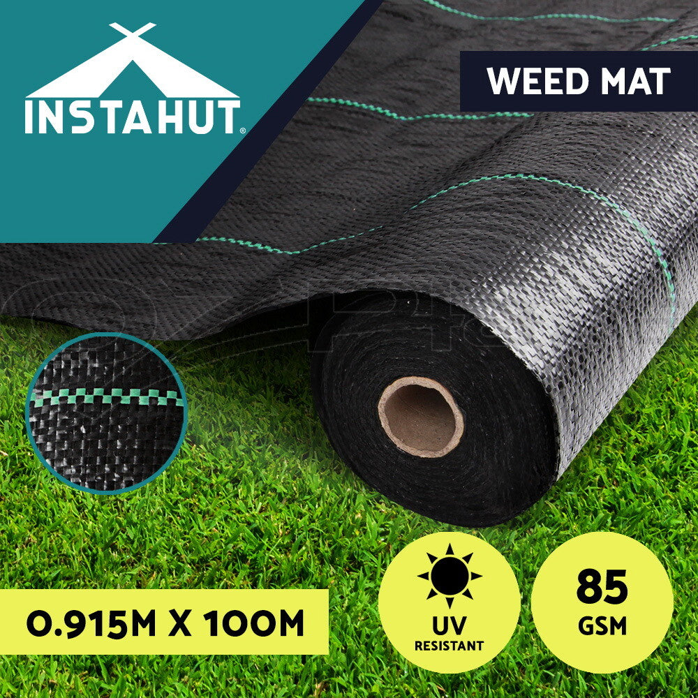 Weed Mat 0.915x100m Woven Fabric Garden Plant Control