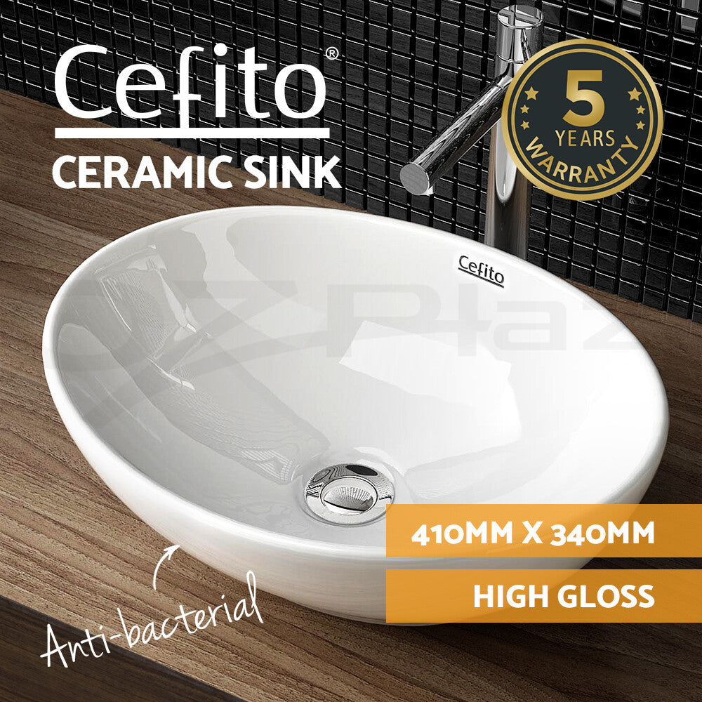 Ceramic Bathroom Basin Above Counter Vanity Sink Oval