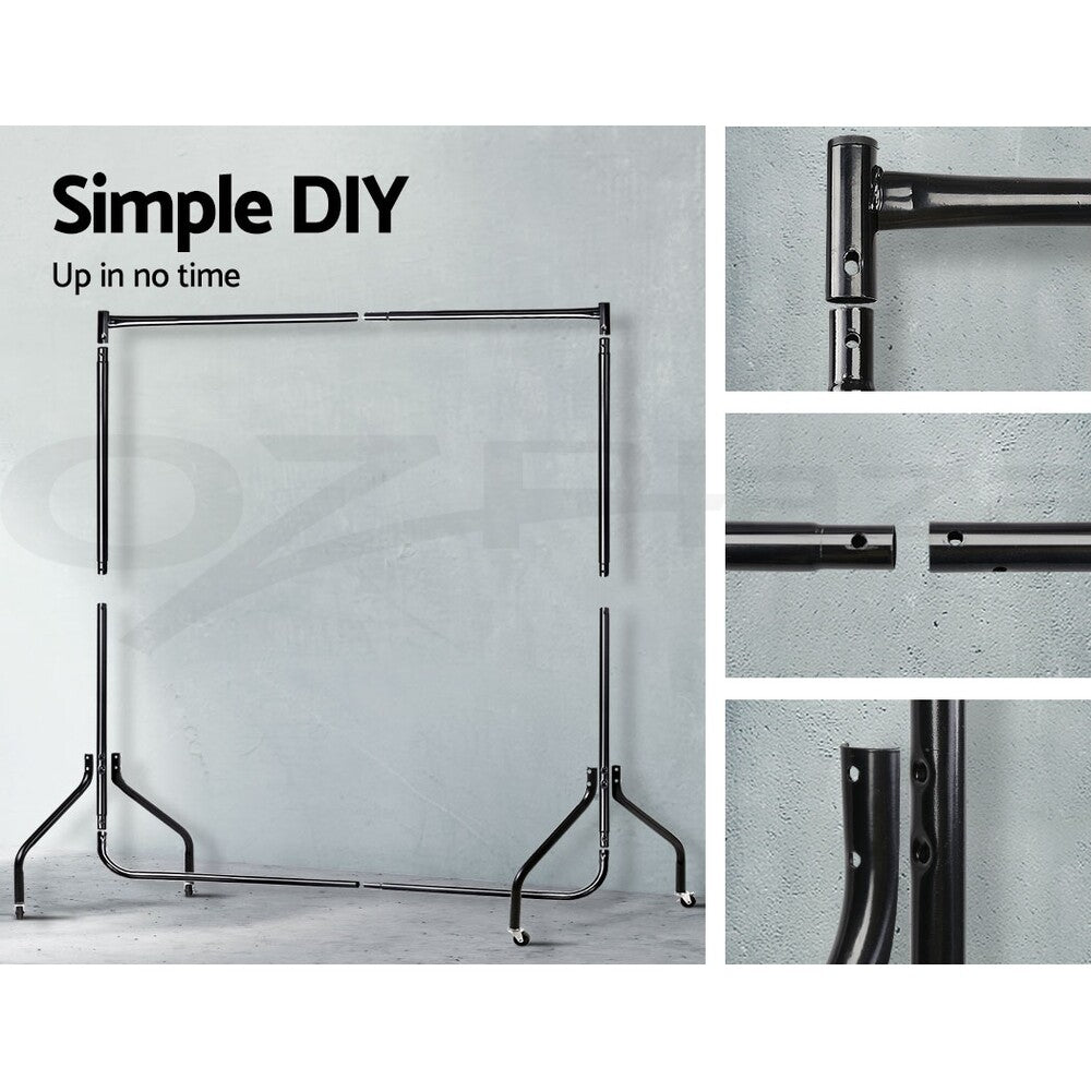 Clothes Rack 6FT Metal Garment Hanger Stand with Wheels