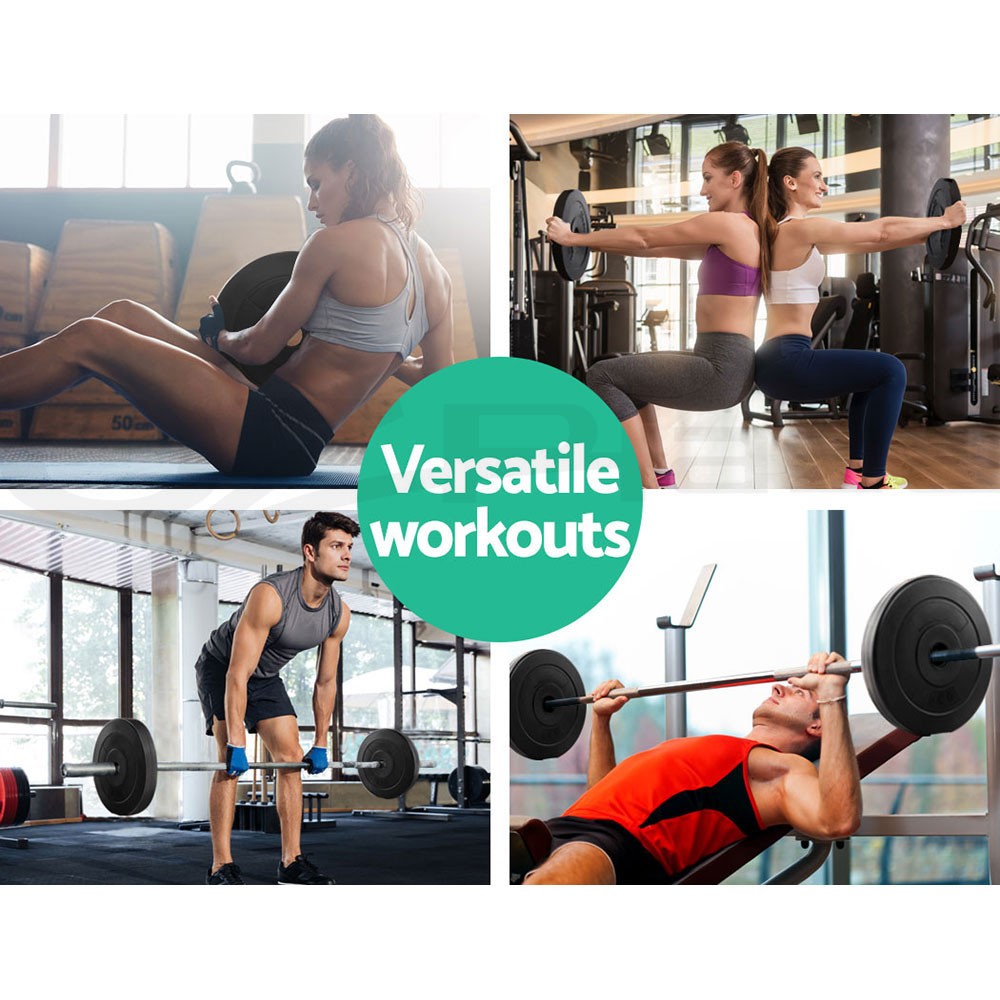 2x 10KG Barbell Weight Plates Standard Home Gym Fitness