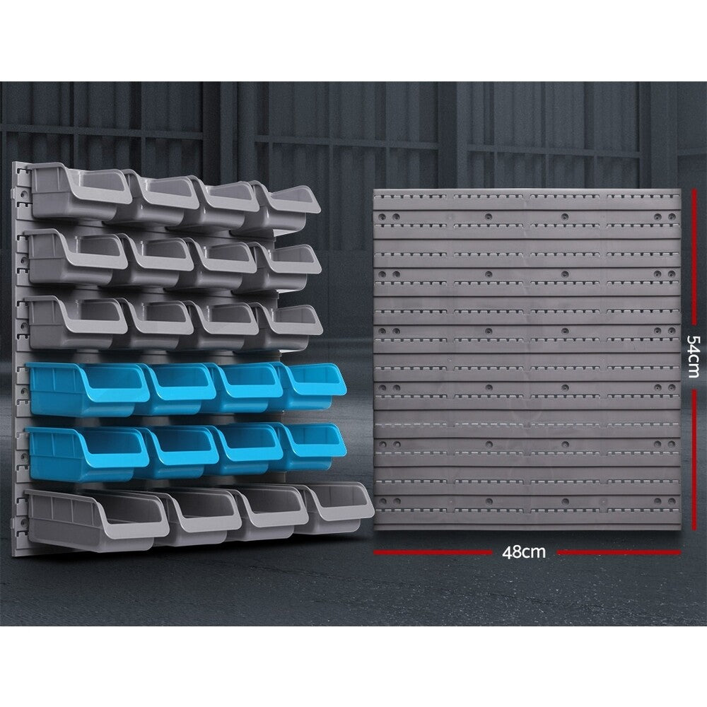 96 Storage Bin Wall-Mounted Rack Tool Parts Organiser
