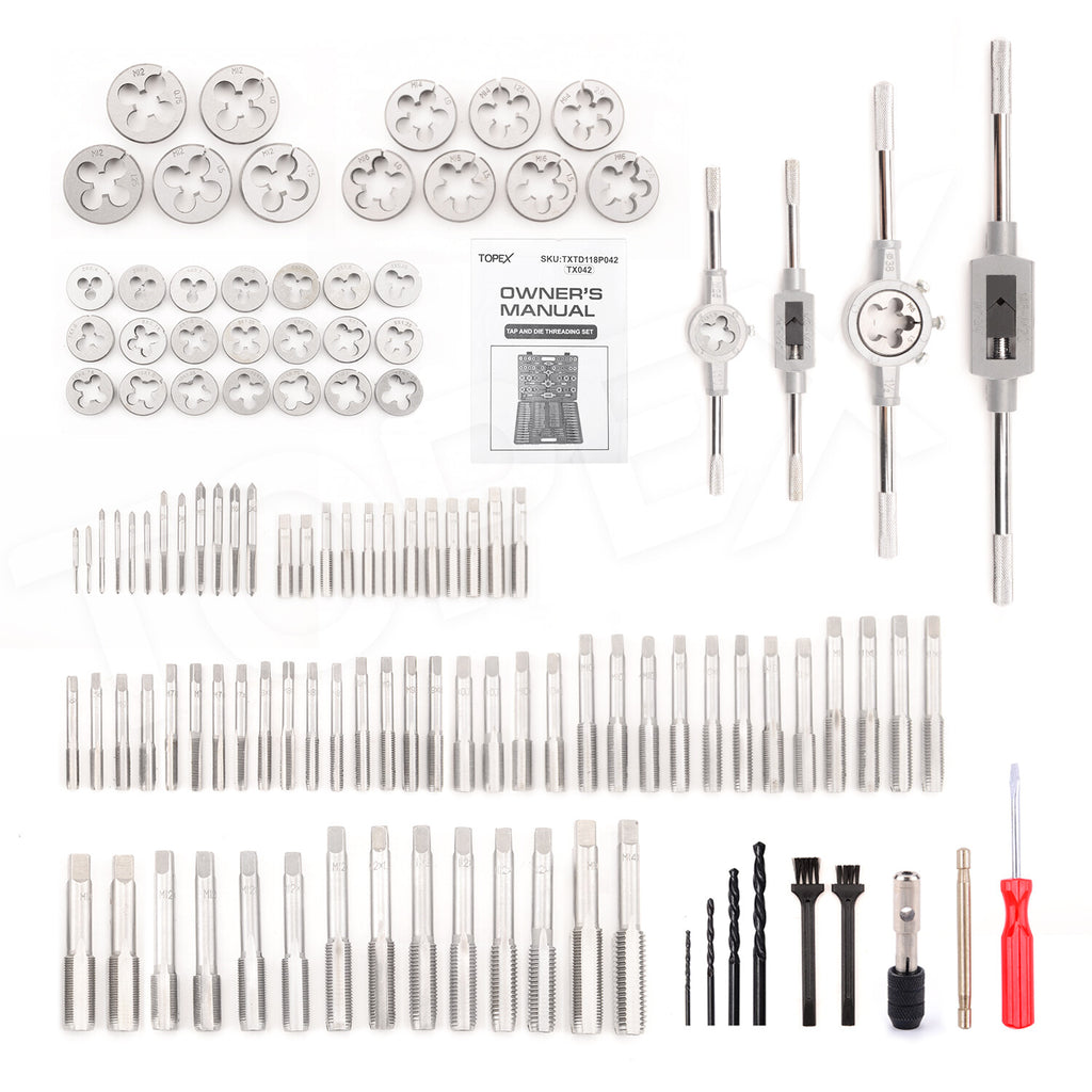 118pc Tap & Die Set – Metric Screw Thread Drill Kit M2-M18