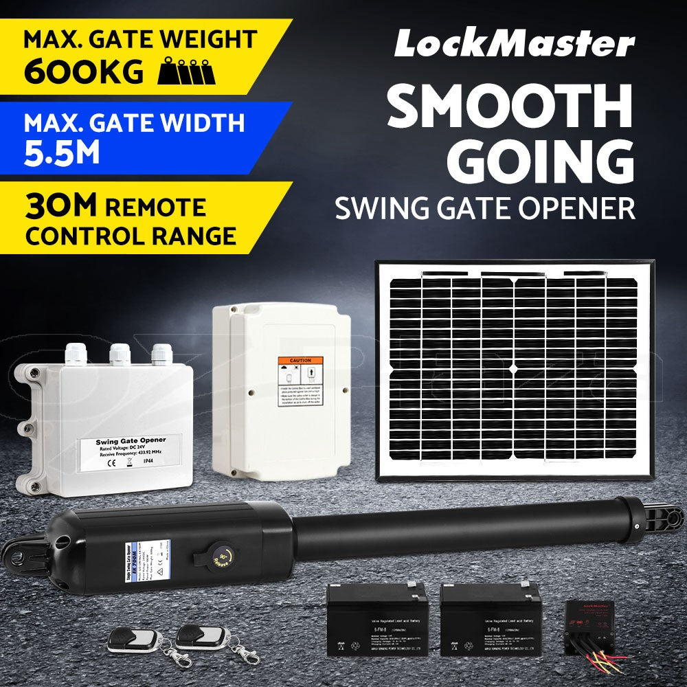 10W Swing Gate Opener Auto Solar Electric Remote 600KG