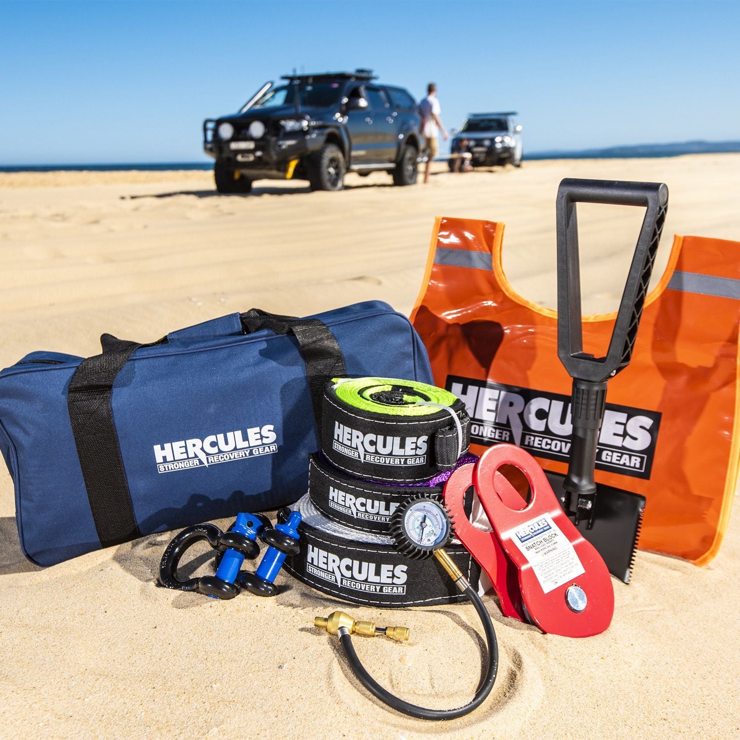 Adventure Kings Hercules Complete Recovery Kit 11 piece Snatch Winch & 4WD Gear