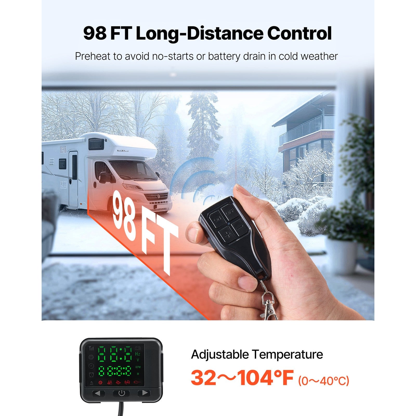 Uimoso Diesel Air Heater 8 kW 12-24 V with Digital Control Display