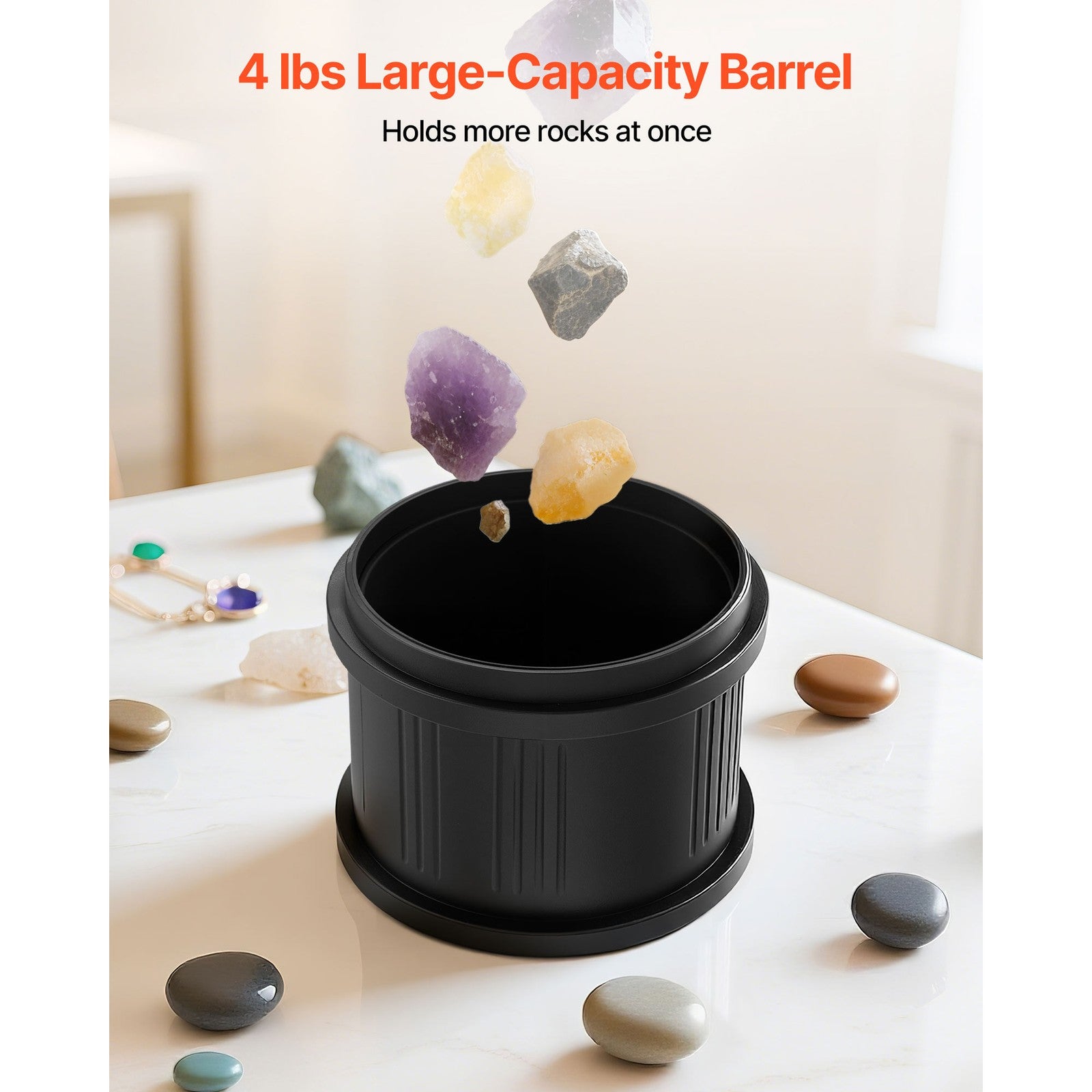 Uimoso 4lbs Rock Tumbler Kit with Adjustable Speeds and 9-Day Timer