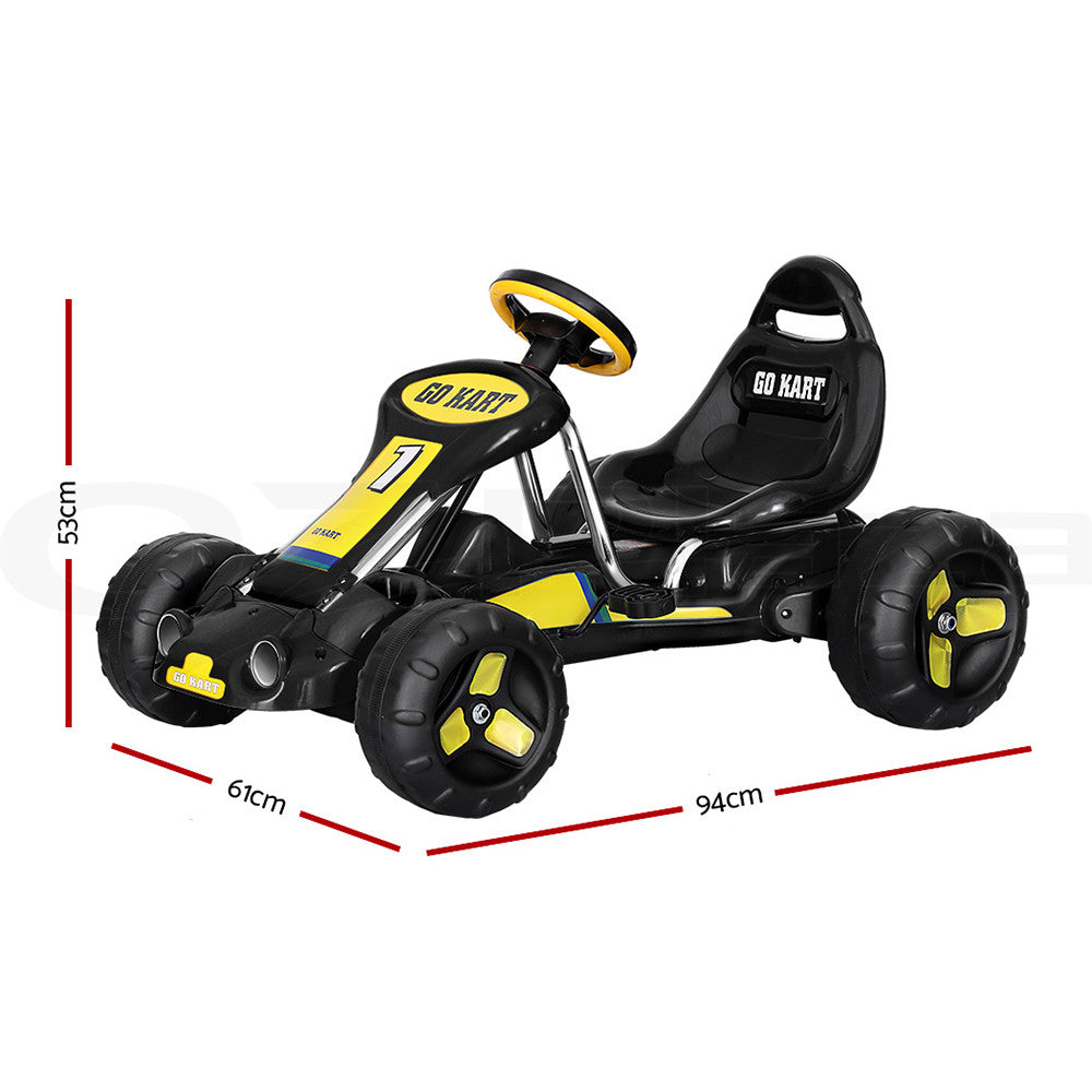 Kids Pedal Go Kart Ride On Racing Car Plastic Tyres Black