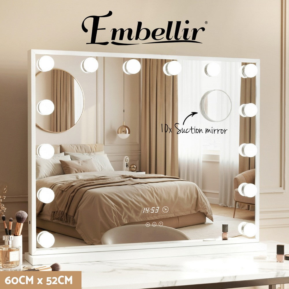 Hollywood Makeup Mirror LED Vanity Tabletop 60x52cm White