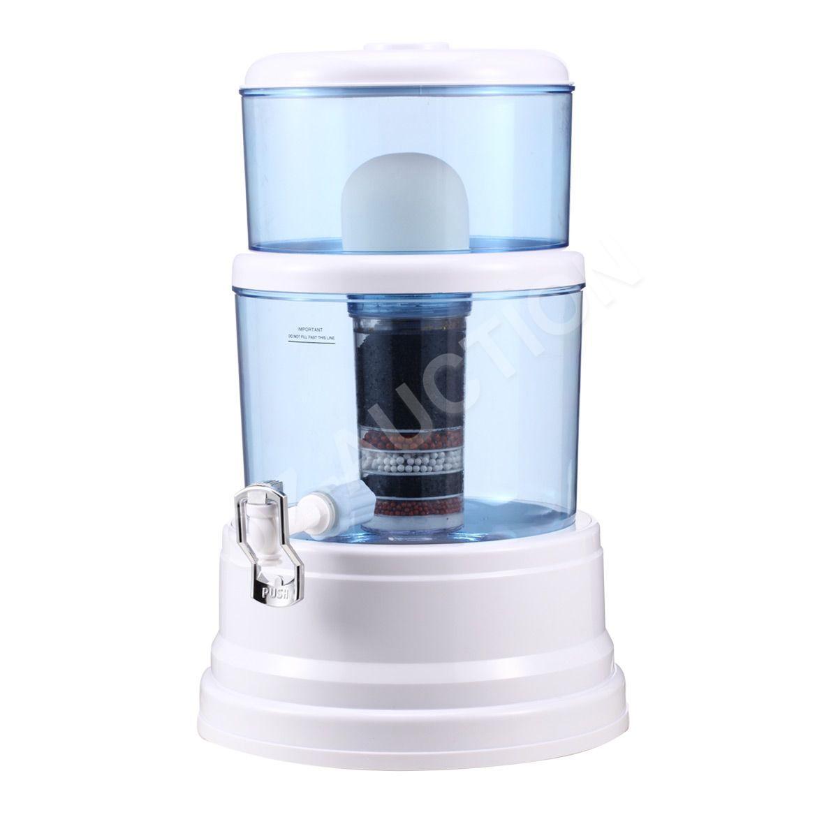 16L Water Filter Dispenser – Carbon Stone Purifier with 2 Fluoride Filters