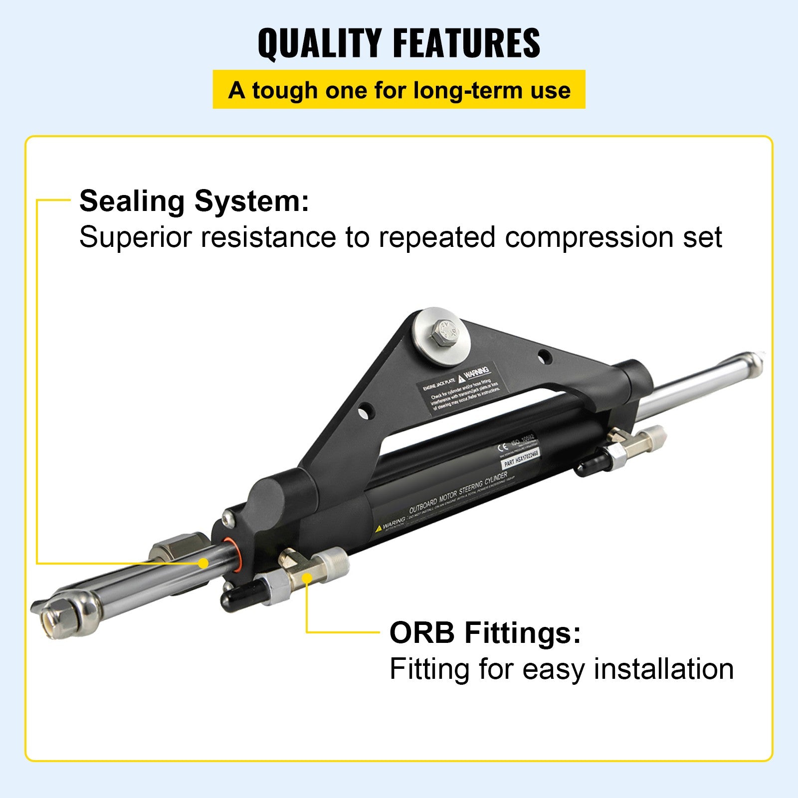 Uimoso HC4645H Front Mount Hydraulic Outboard Steering Cylinder Ram Up To 150HP