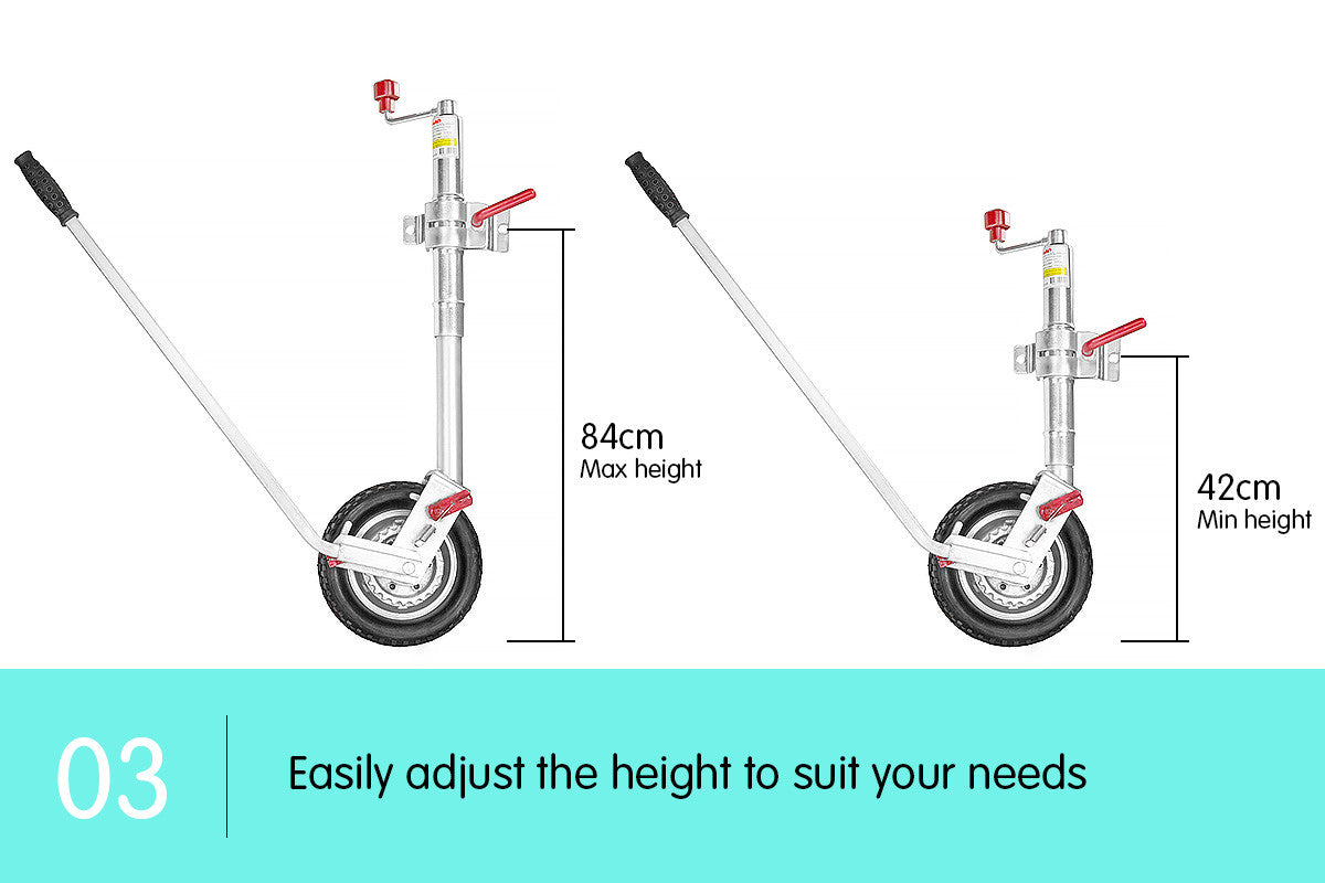 ALKO 10in Jockey Wheel with Ratchet for Trailers and Caravans