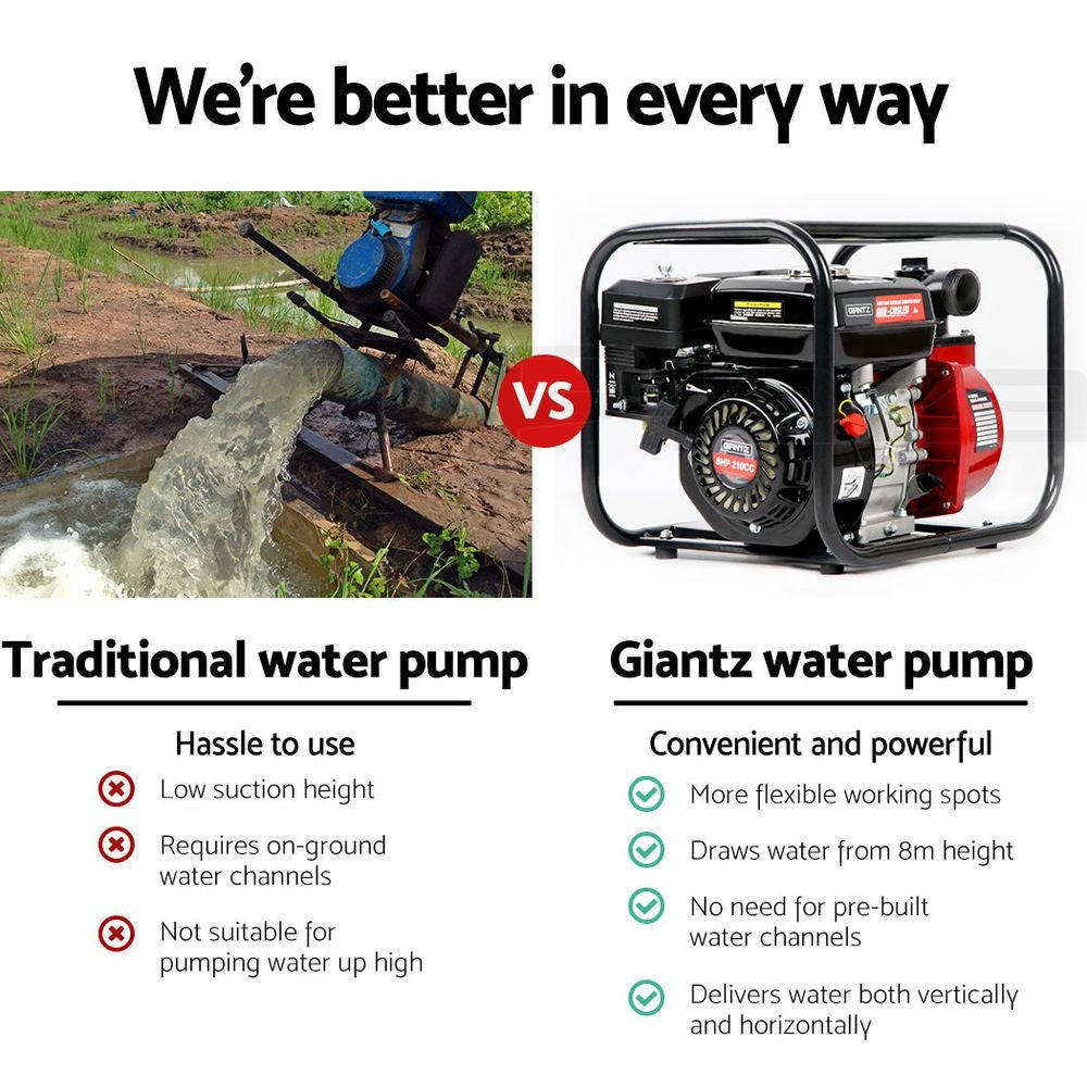2" High Pressure Petrol Water Pump 8HP Transfer Fire Irrigation