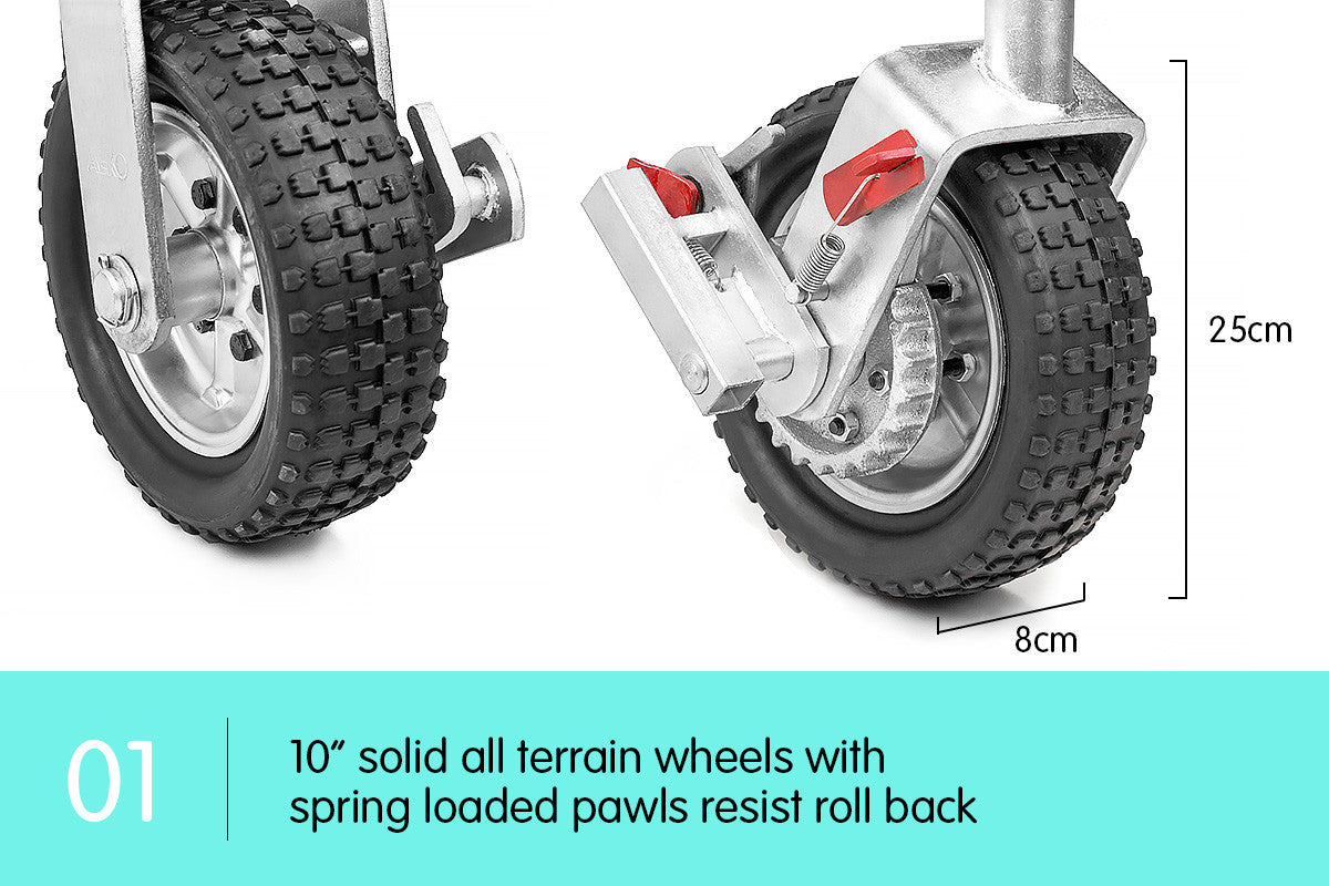 ALKO 10in Jockey Wheel with Ratchet for Trailers and Caravans