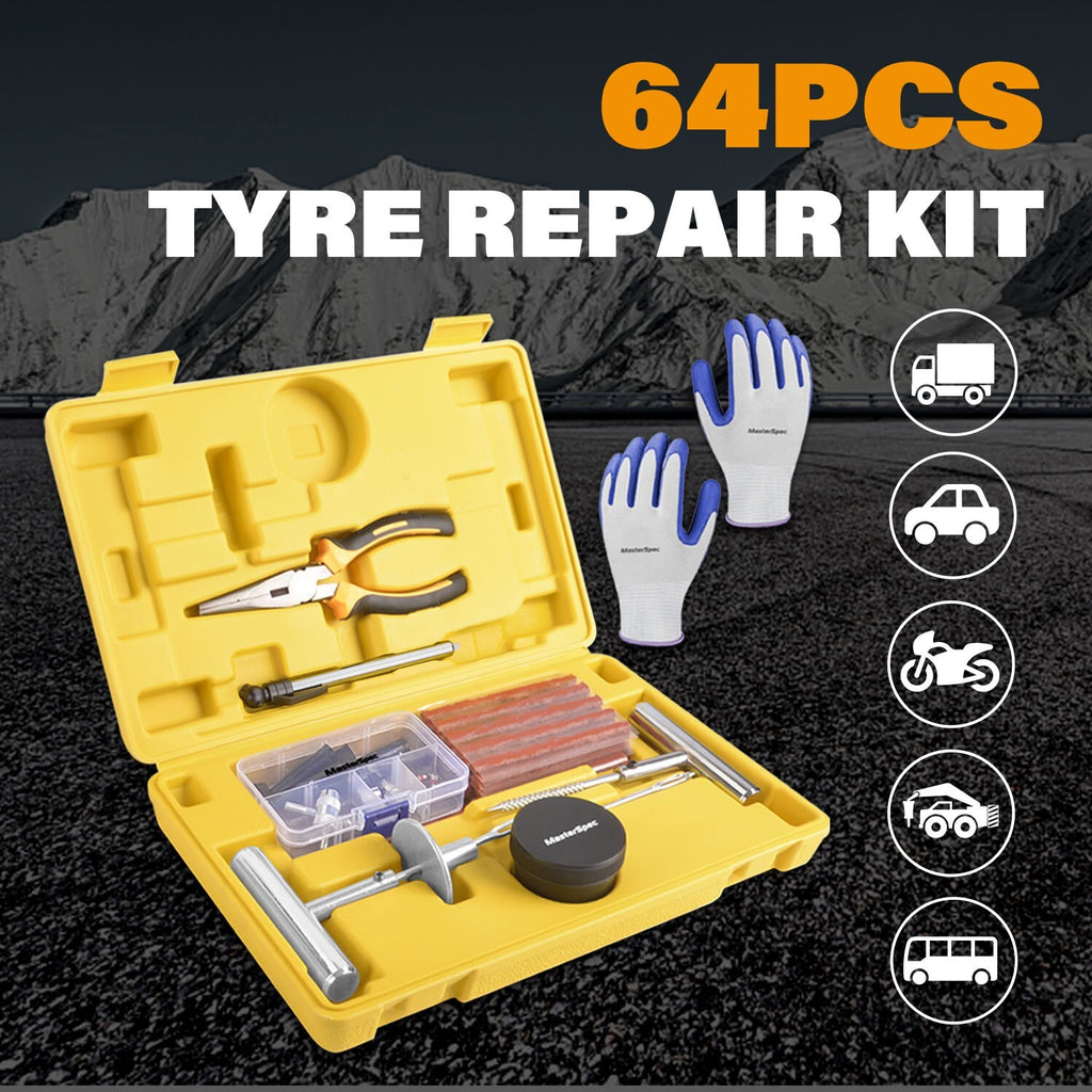 64pc Tyre Repair Kit – Heavy Duty 4WD Offroad Tubeless Plugs