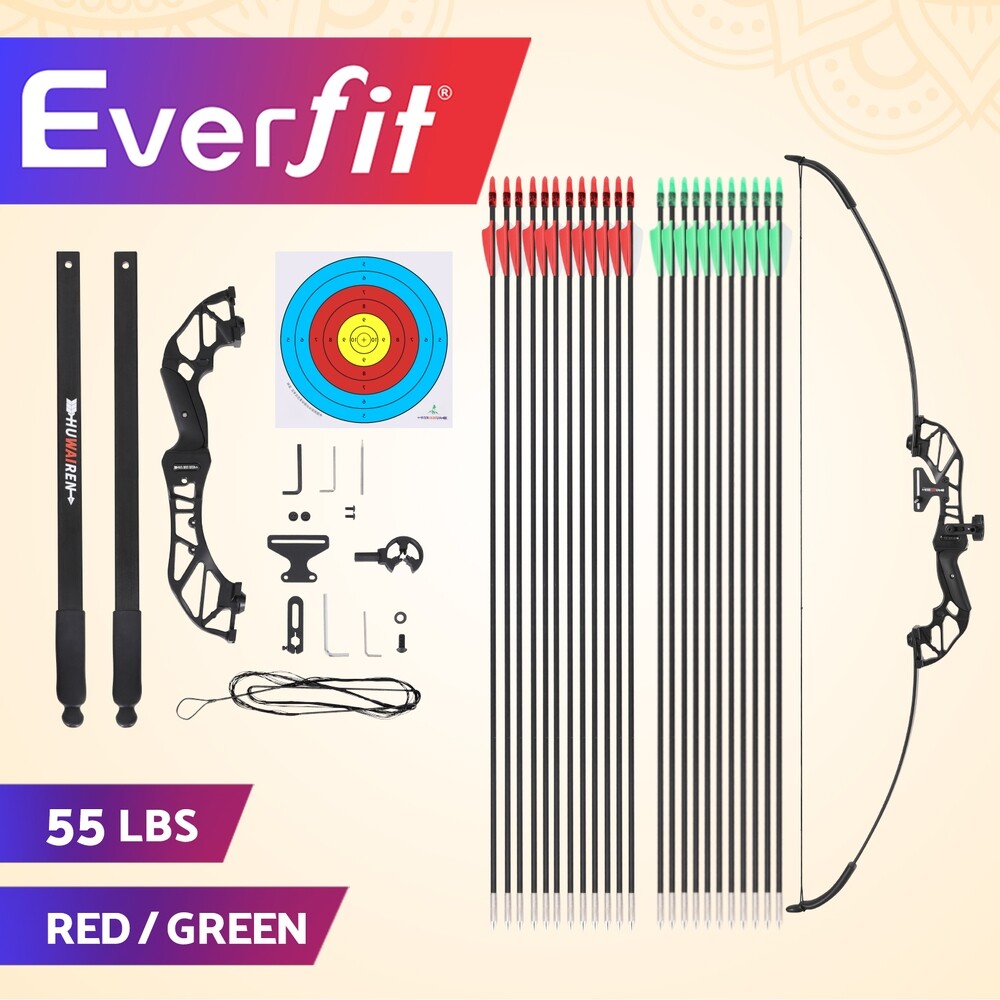 55lb Takedown Recurve Bow & Arrow Set Archery Hunting Adult