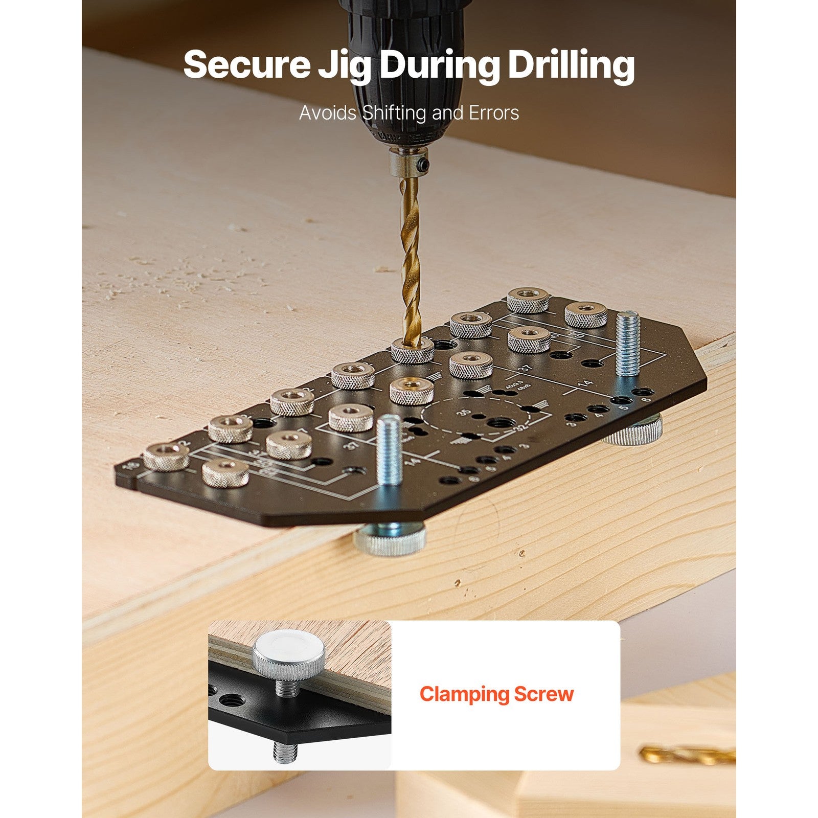 Uimoso Shelf Pin Jig and Hinge Jig 2-in-1 Aluminum Alloy Cabinet Hole Drilling