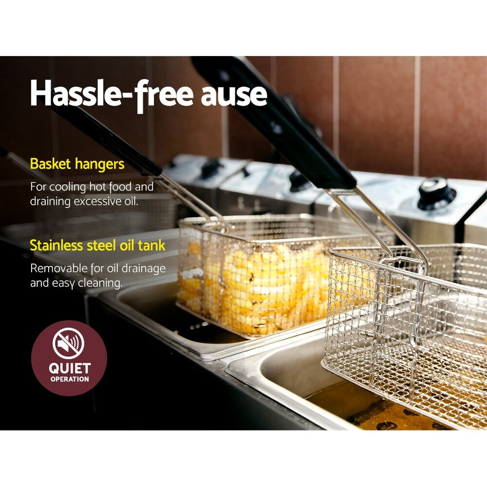 Electric Commercial Deep Fryer Twin Basket Chip Cooker