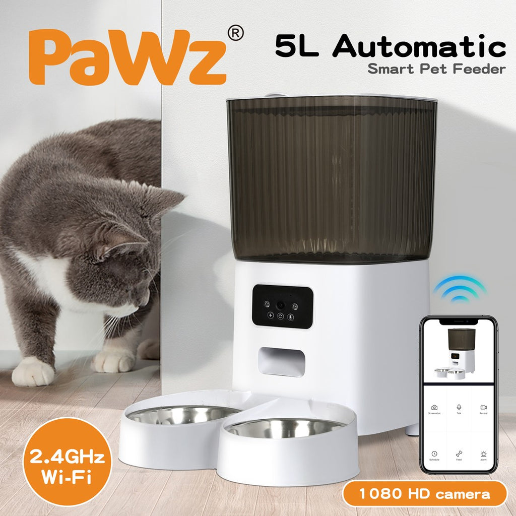 5L Pawz Pet Feeder – Automatic WiFi Food Dispenser for Cats & Dogs