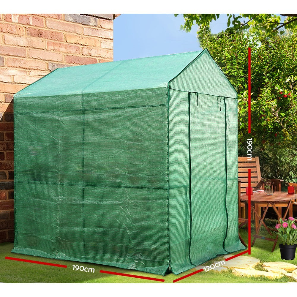 Walk-In Greenhouse Tunnel 4 Shelves Plant 1.9x1.2x1.9m