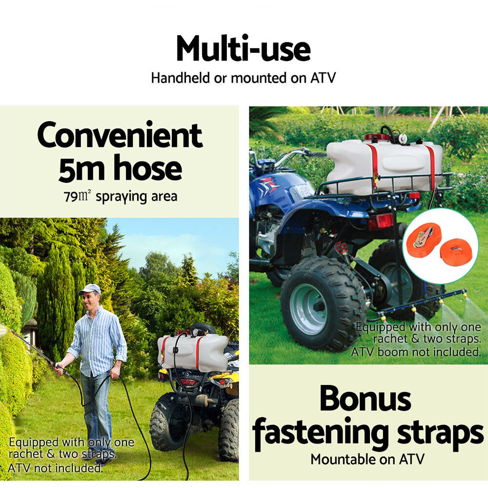 100L ATV Weed Sprayer Boom Pump Spot Spray 12V Garden Farm