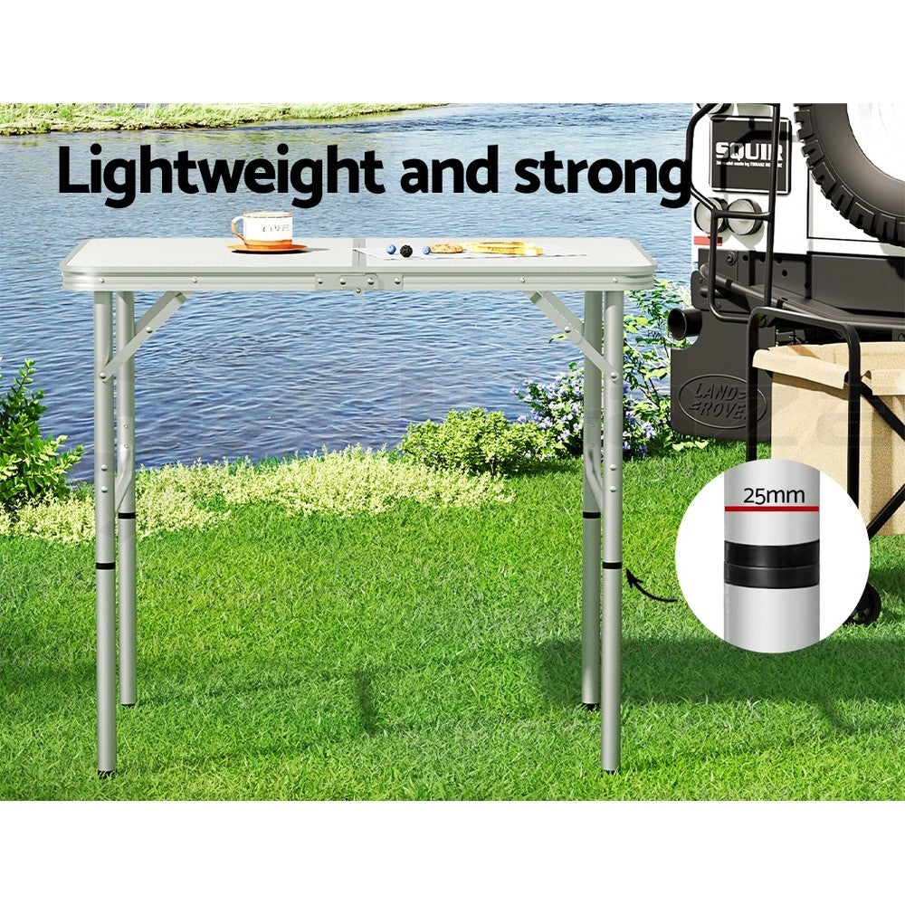 Weisshorn Folding Camping Table Adjustable Portable Picnic Outdoor BBQ Desk 90CM