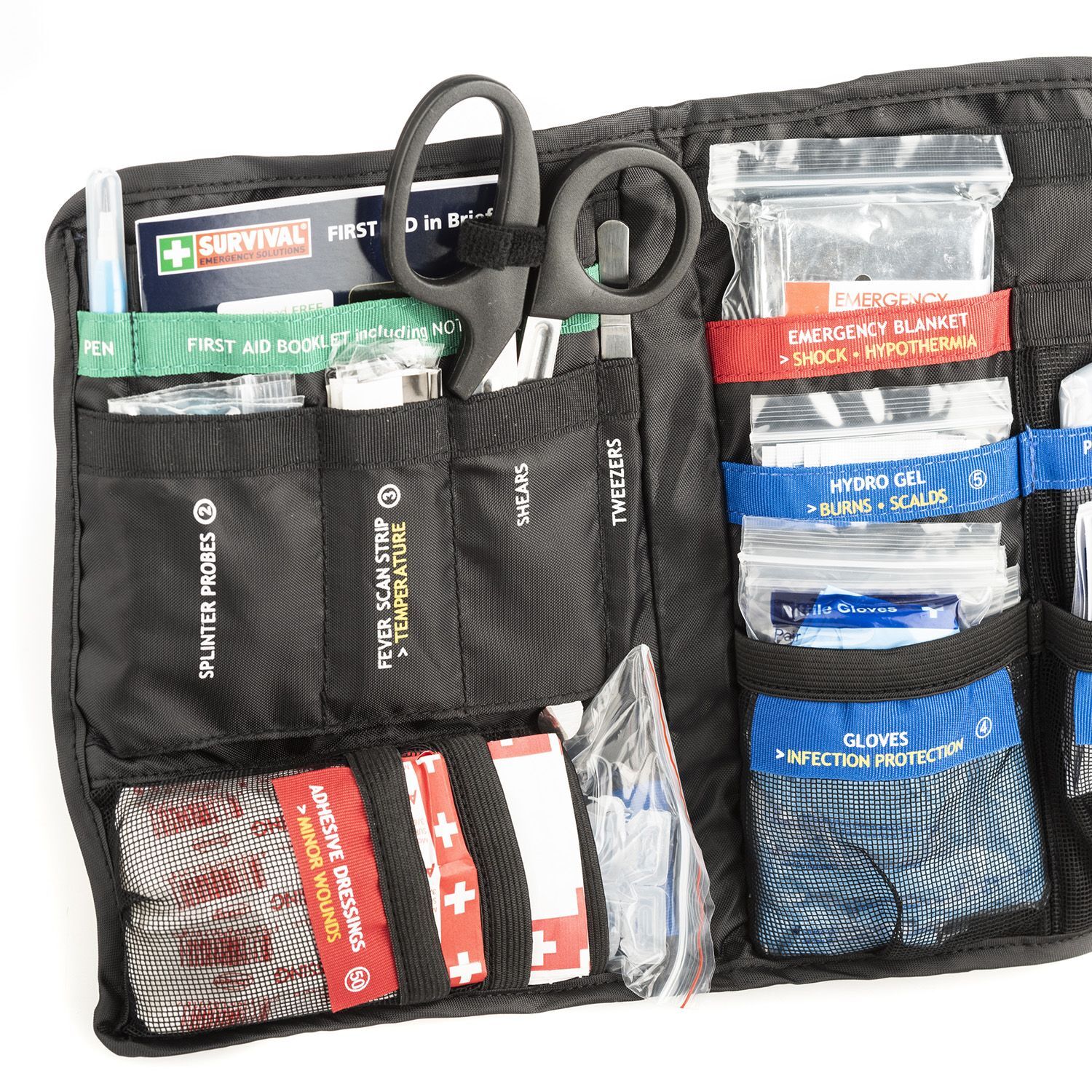 Survival First Aid Kit Workplace Compliant 140 pieces Compact Oz Design Kings