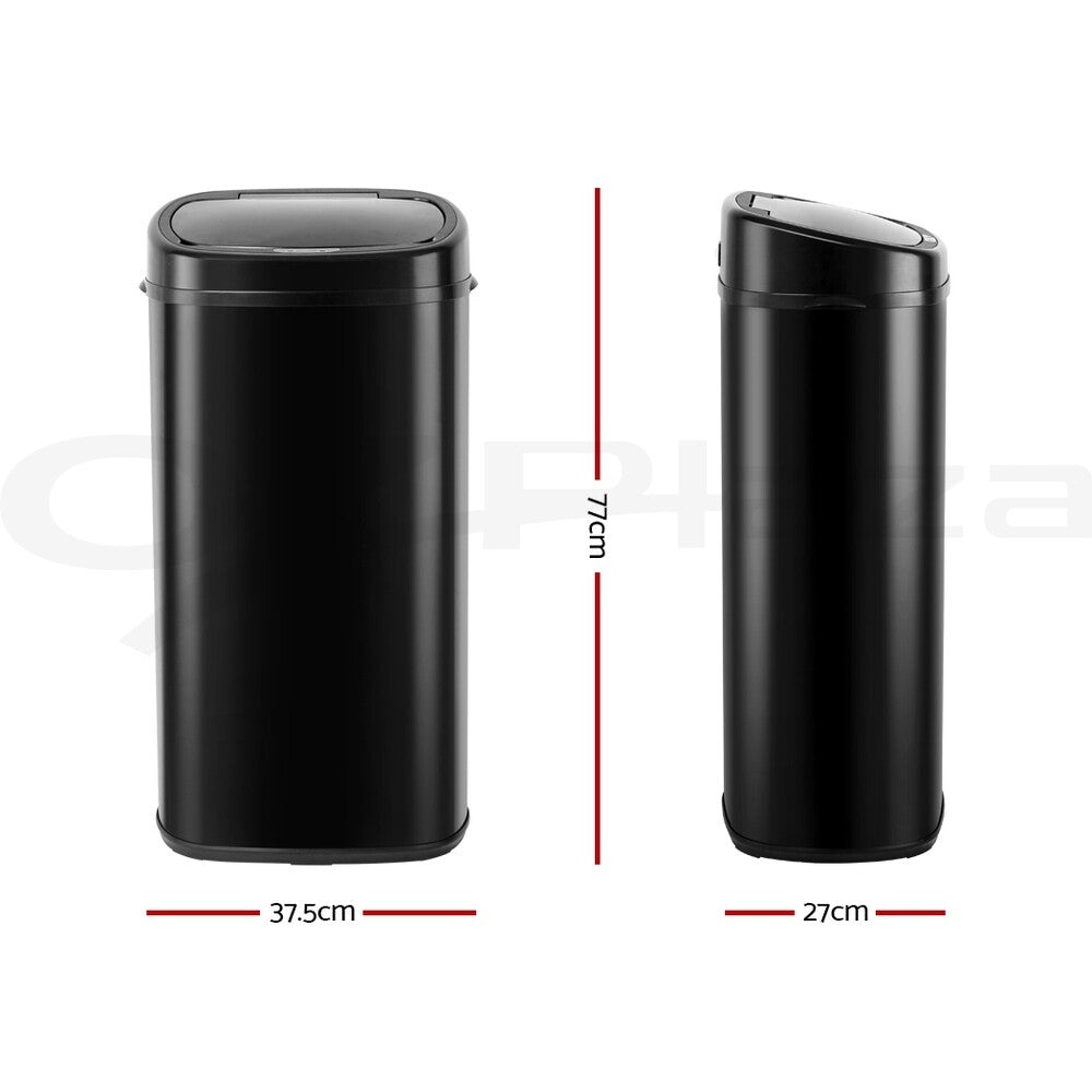 68L Motion Sensor Bin Automatic Trash Can Kitchen Black