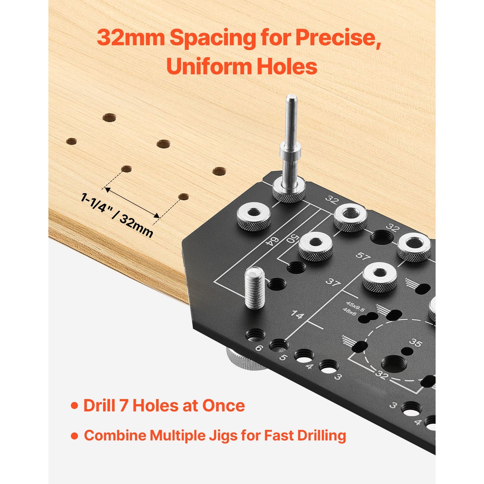 Uimoso Shelf Pin Jig and Hinge Jig 2-in-1 Aluminum Alloy Cabinet Hole Drilling